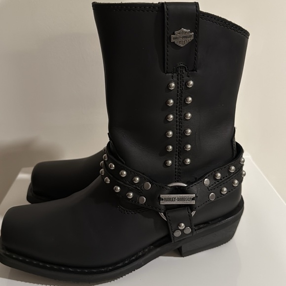 Harley-Davidson Women’s Linnea Leather Motorcycle Boots Black Size 9.5 NWOB - Picture 5 of 10